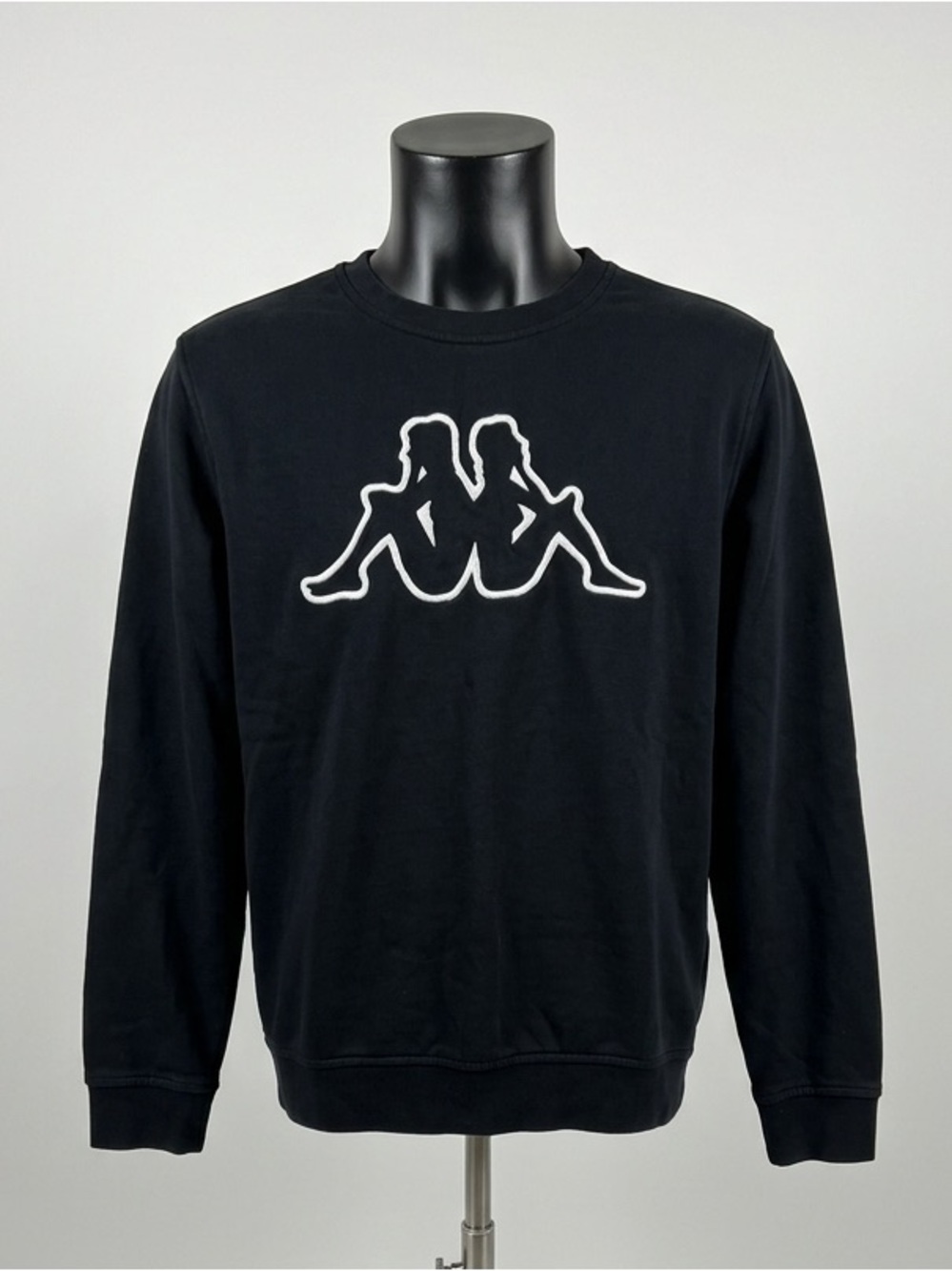 Kappa Vintage-Style Black Crewneck Sweatshirt - Size Large